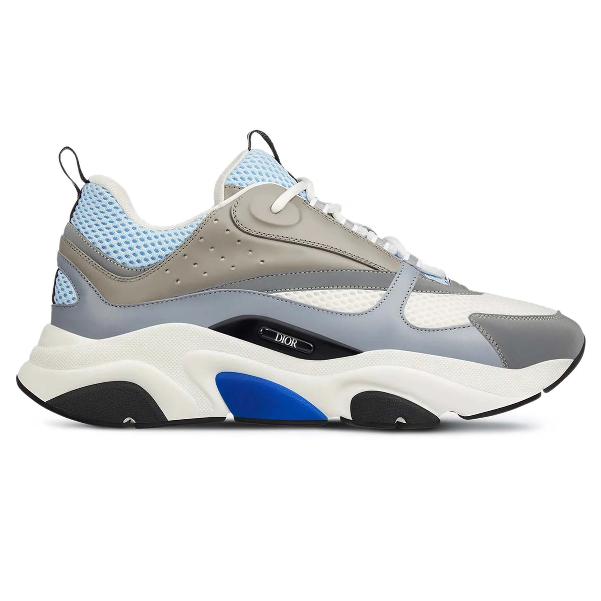 B22 Trainer Beige and blue mesh panel with white laces and chunky sole