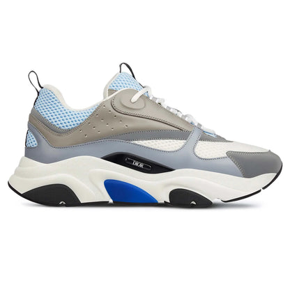 B22 Trainer Beige and blue mesh panel with white laces and chunky sole