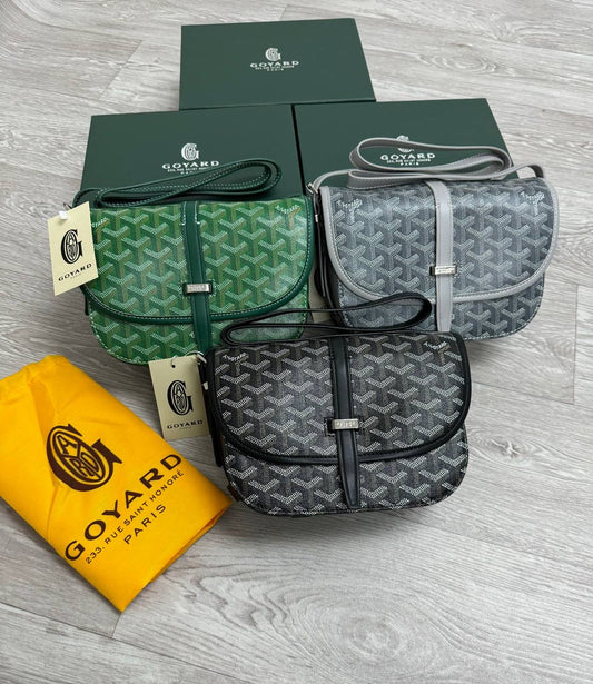 Gyard man bag set: green, light grey, and dark grey crossbody bags