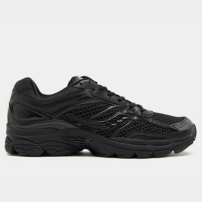 Saucony Omni 9s running shoes in black, mesh upper with lace-up and textured overlays