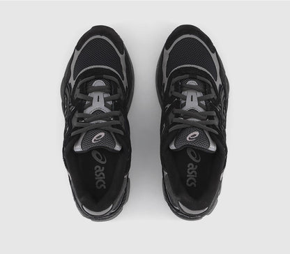 Gel-Nyc Sneaker Graphite Grey/Black, Oberseite mit Schnürsenkeln und asics-Schrift
