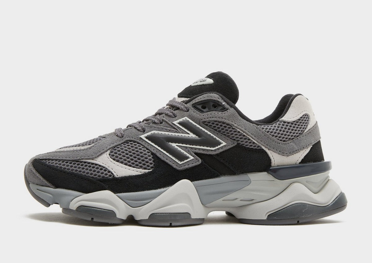 NB 9060 black and grey sneakers with white accents and chunky midsole