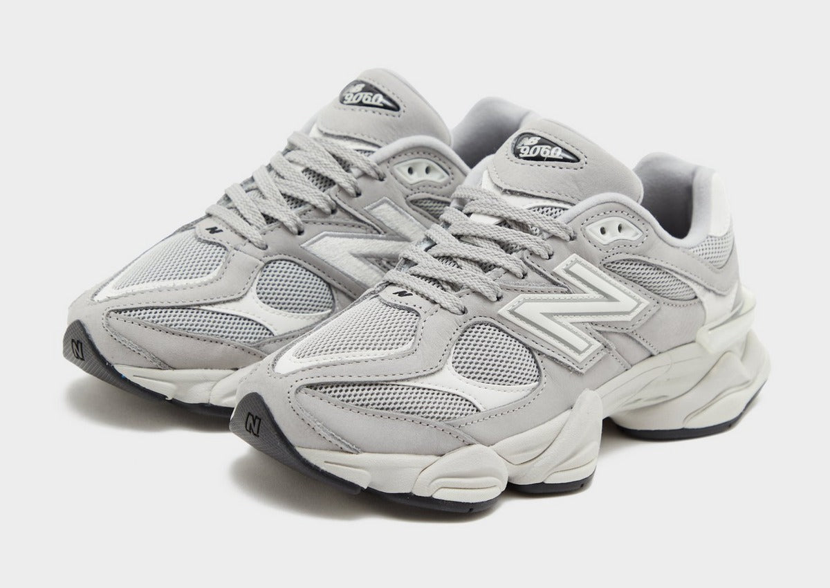NB 9060 Damensneaker grau, Mesh-Einsätze, Schnürung und N-Logo an der Seite