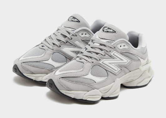 NB 9060 Damensneaker grau, Mesh-Einsätze, Schnürung und N-Logo an der Seite