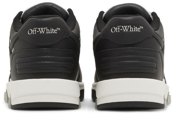 OFF WT Panda Sneaker Rückansicht mit „Off-White“-Prägung, schwarze Lederschicht