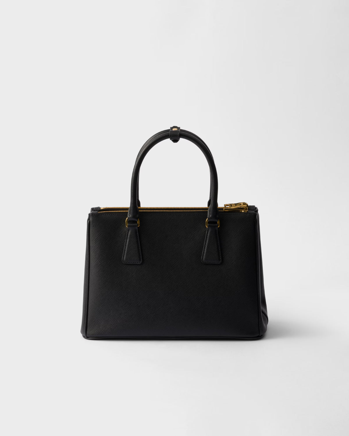 Black Galleria medium Saffiano leather tote with top handles and gold hardware
