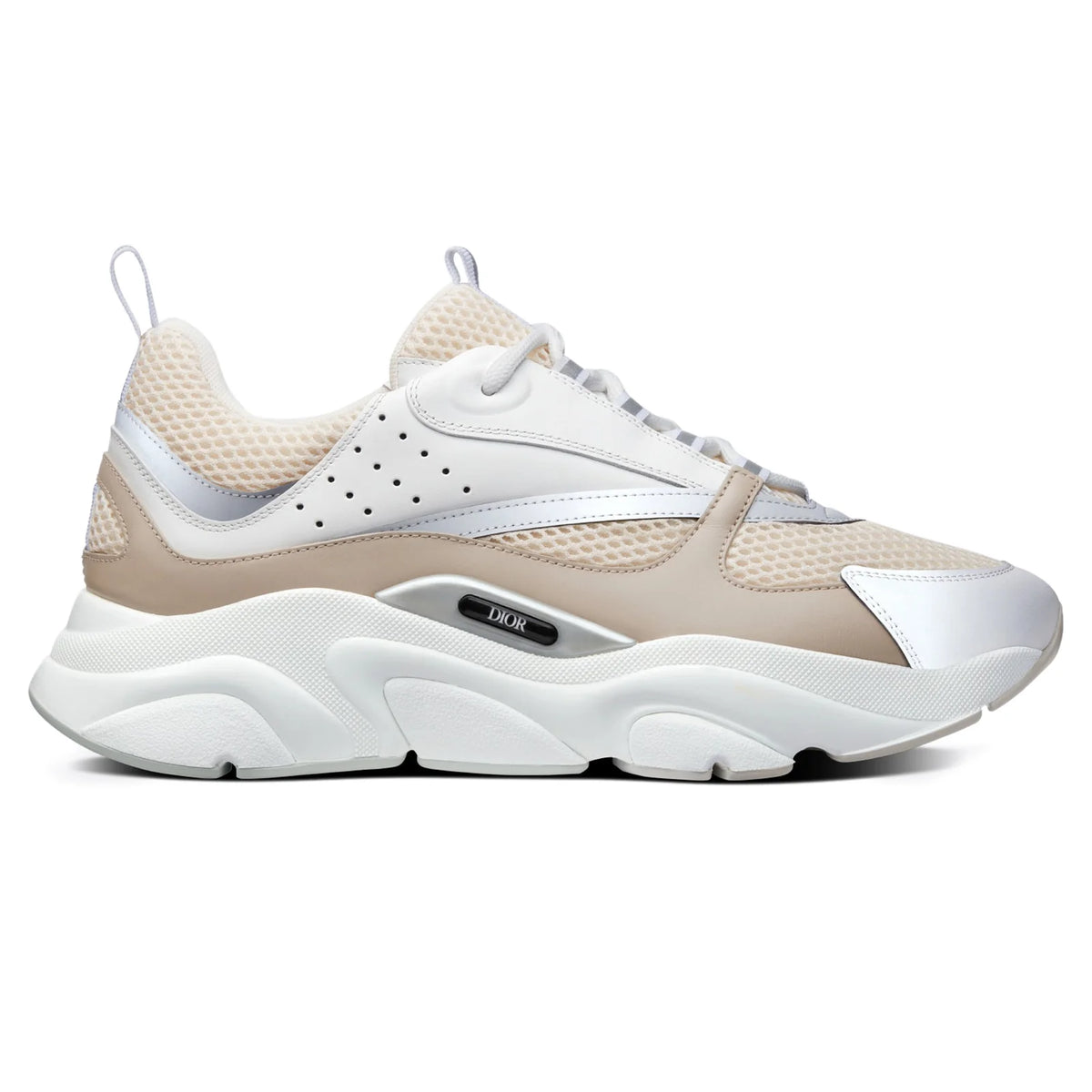 B22 Trainer beige/white chunky sneaker with mesh panels