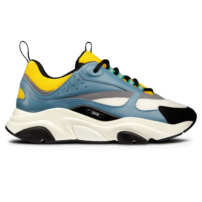 B22 Trainer Light blue with yellow panel, white laces, and thick sole
