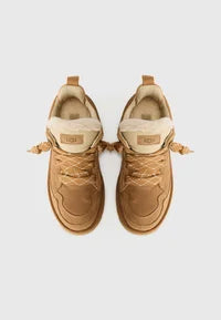 UG LOWMEL Sneaker Paaransicht, chestnut-braun mit Schnürband und Fellfutter