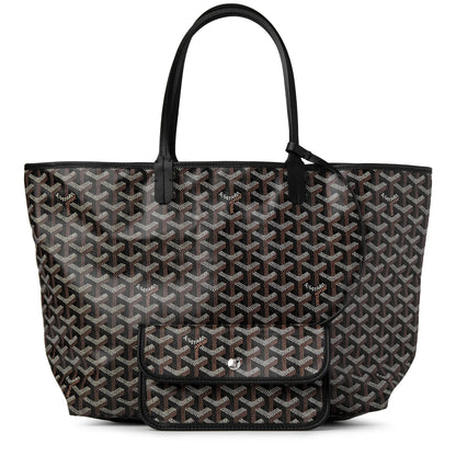 Black/brown patterned Gyard tote bag with top handles and front flap pocket