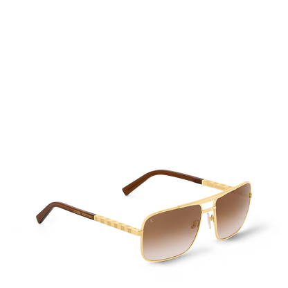 Attitude Sonnenbrille mit goldfarbenem Rahmen und braun getönten Gläsern