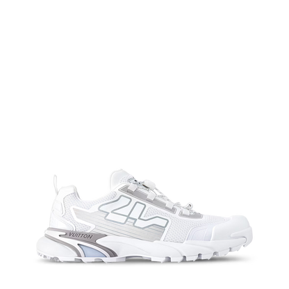 LV Runner Tatic Sneaker in white, chunky runner sole and front mesh panel