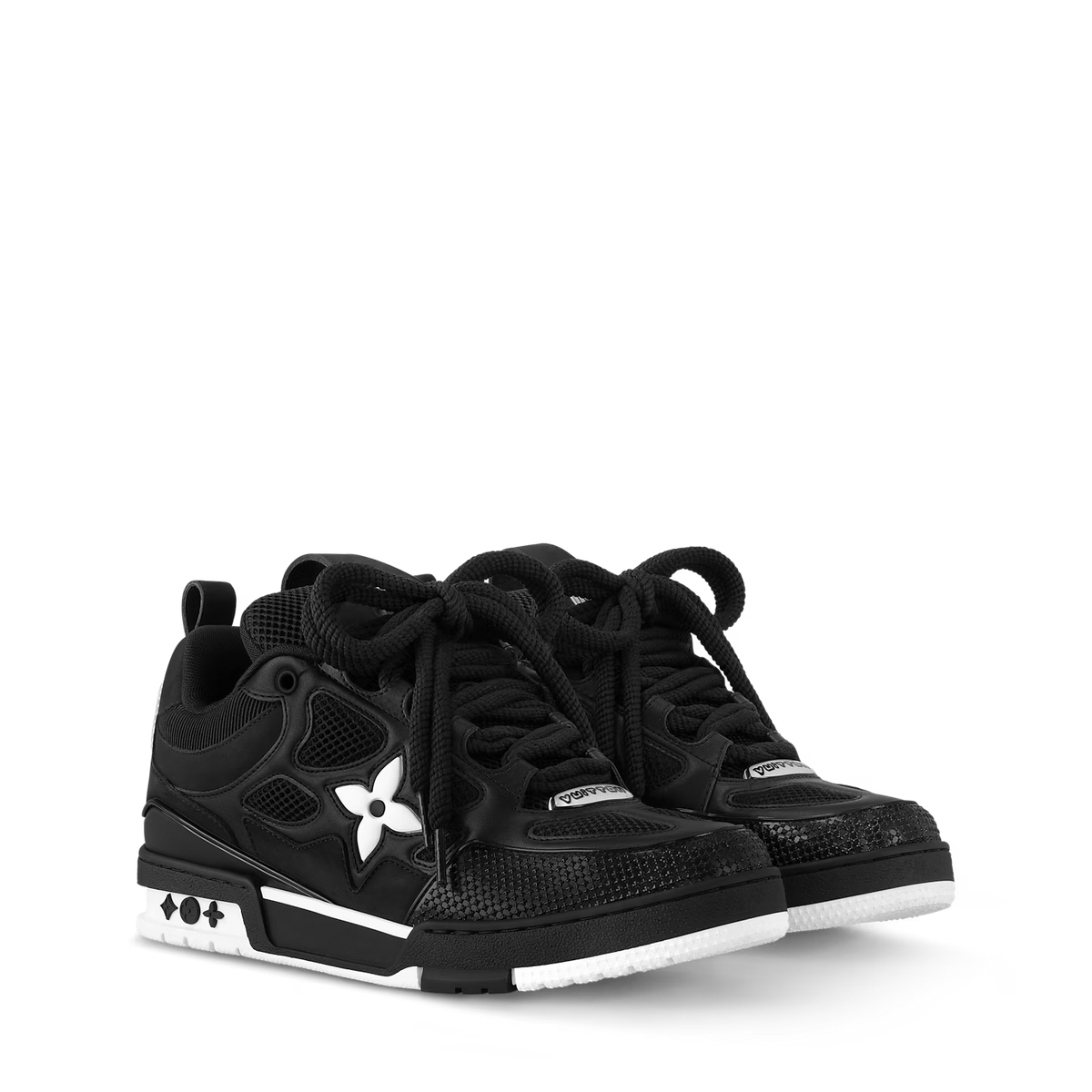 LVE Skate Trainers, black skate sneakers with white sole and star logo details