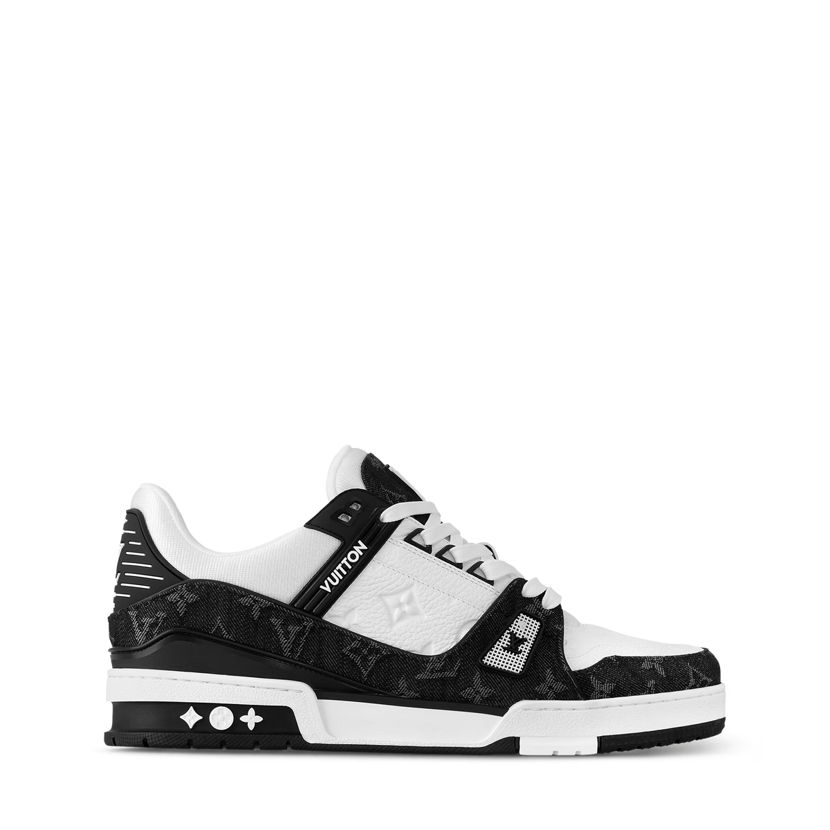 LVE trainer White/Black, side profile with hook-and-loop strap detail