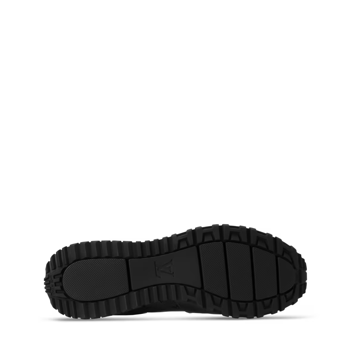 Run Away Sneaker outsole tread, black rubber traction sole