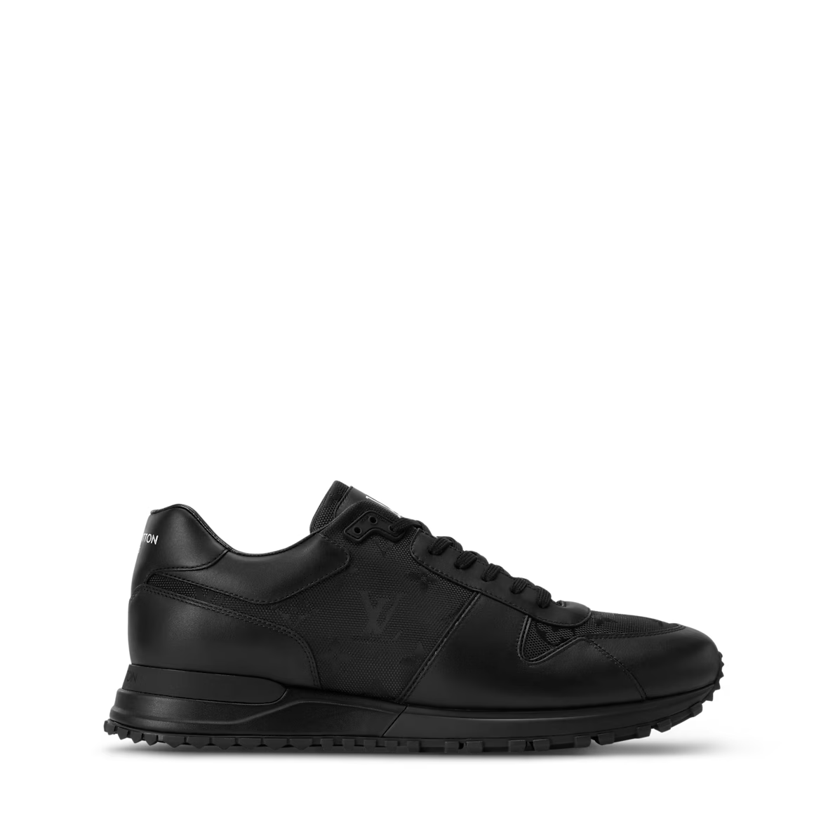 Run Away Sneaker black low-top lace-up with smooth leather panels and logo detail