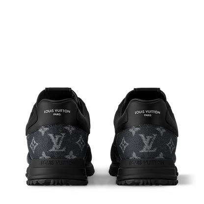 Run Away Trainers black, heel and back view with molded tread sole
