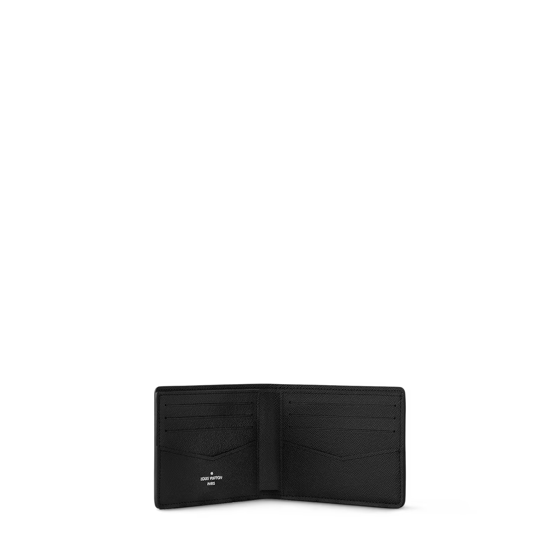 Eclipse slender wallet open, showing card slots and central fold