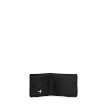 Eclipse slender wallet open, showing card slots and central fold