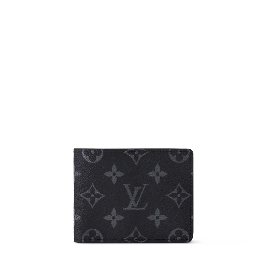Slender wallet in Eclipse color with monogram pattern and embossed texture