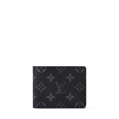 Slender wallet in Eclipse color with monogram pattern and embossed texture