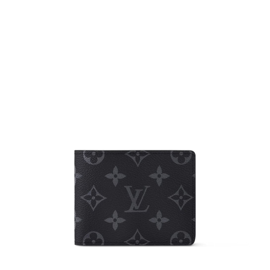 Slender wallet in Eclipse color with monogram pattern and embossed texture
