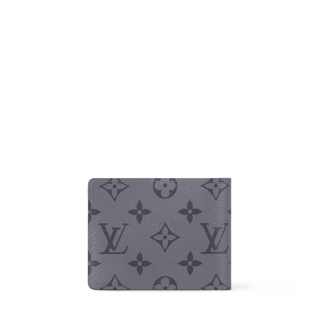 Monogram Eclipse Reverse slender wallet, front view with all-over logo print
