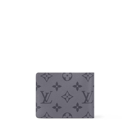 Monogram Eclipse Reverse slender wallet, front view with all-over logo print