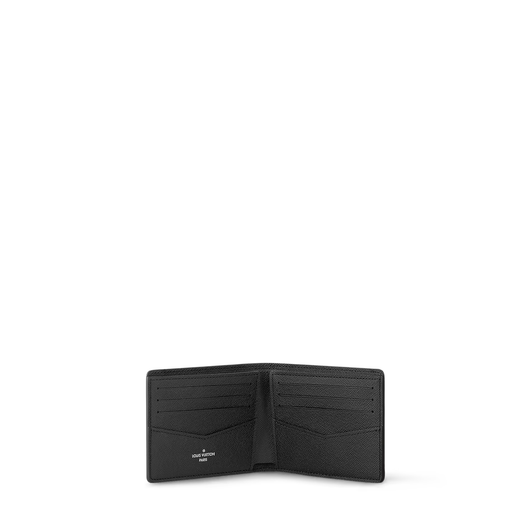 Eclipse slender wallet open view showing multiple card slots and stitched leather