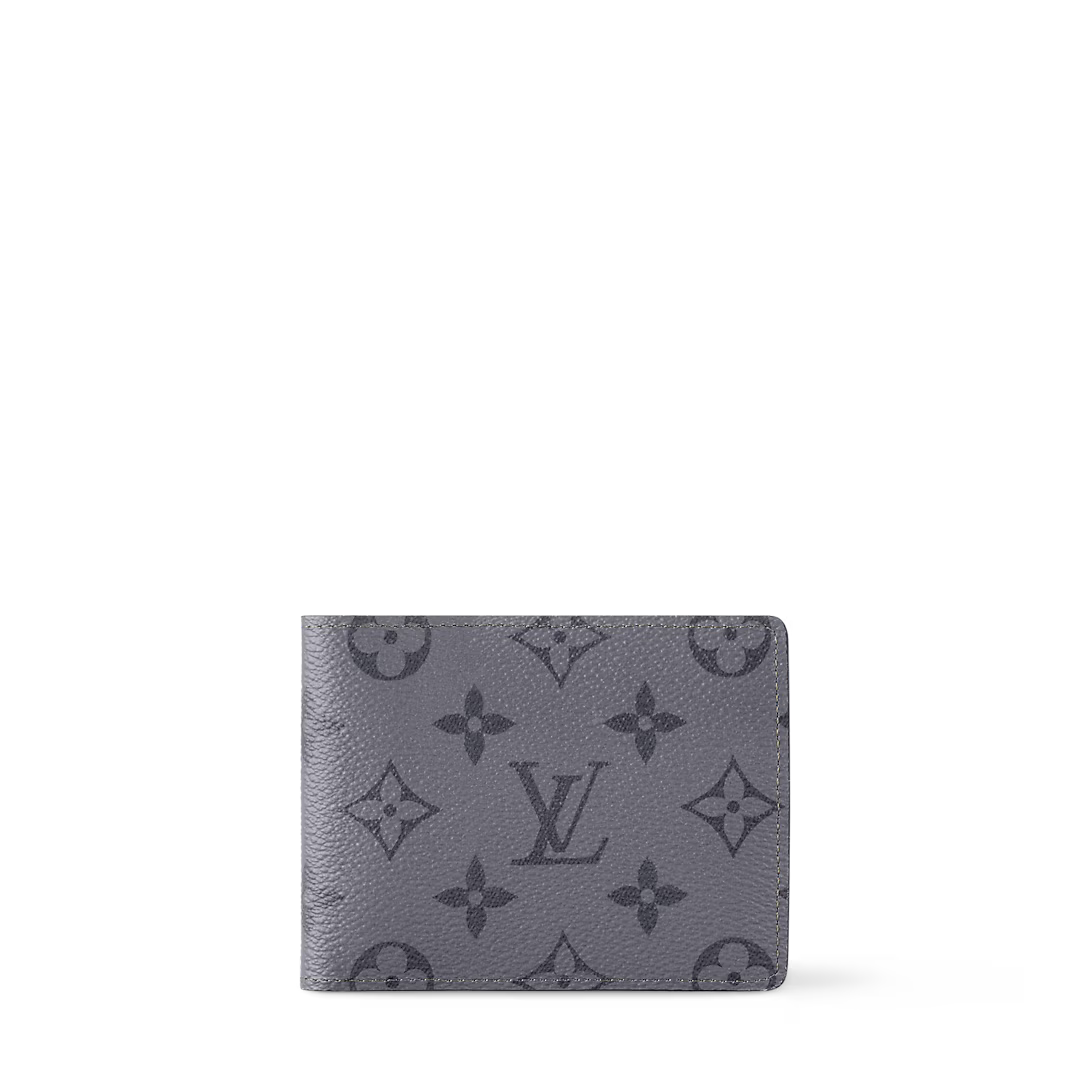 Slender wallet in Monogram Eclipse Reverse color with repeating monogram pattern