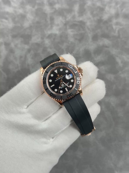 Rolex Yacht-Master Style Watch – Rose Gold & Black