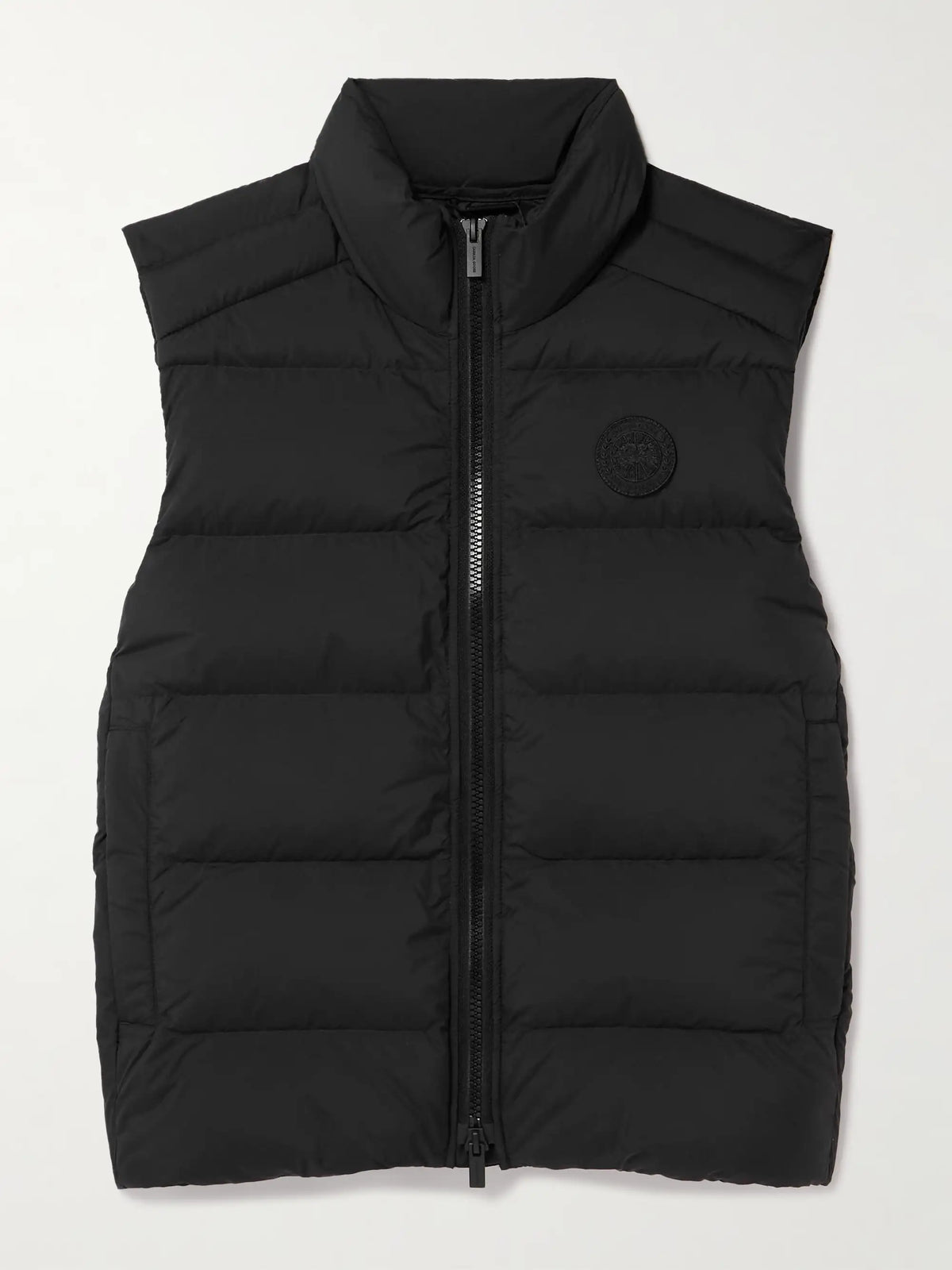 Crofton Logopatch Steppweste, schwarz, mit durchgehendem Reißverschluss