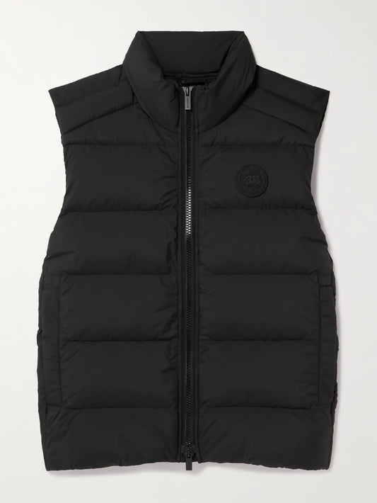 Crofton Logopatch Steppweste, schwarz, mit durchgehendem Reißverschluss